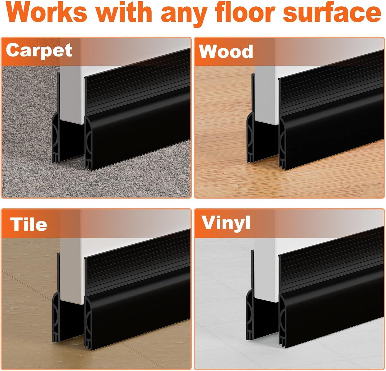 VibraGate Bottom Blocker Door Strip – Warm Interior Doorway Styling, Noise Insulation with Refined Look