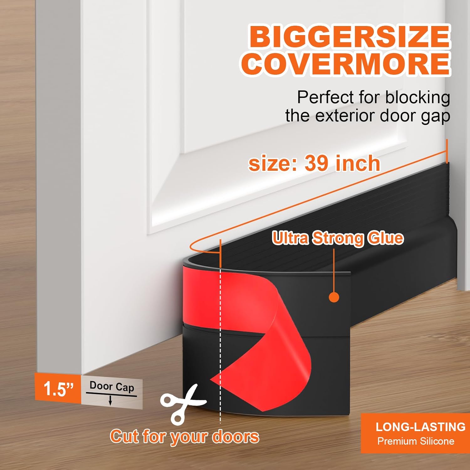 VibraGate Bottom Blocker Door Strip – Warm Interior Doorway Styling, Noise Insulation with Refined Look