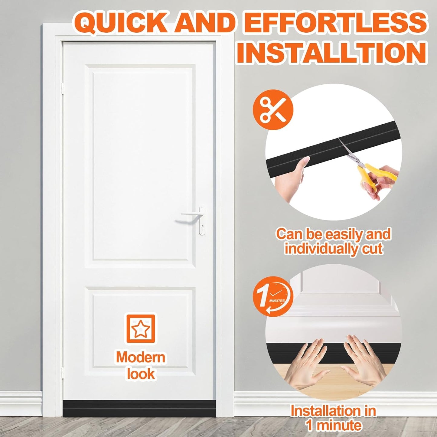 VibraGate Bottom Blocker Door Strip – Warm Interior Doorway Styling, Noise Insulation with Refined Look