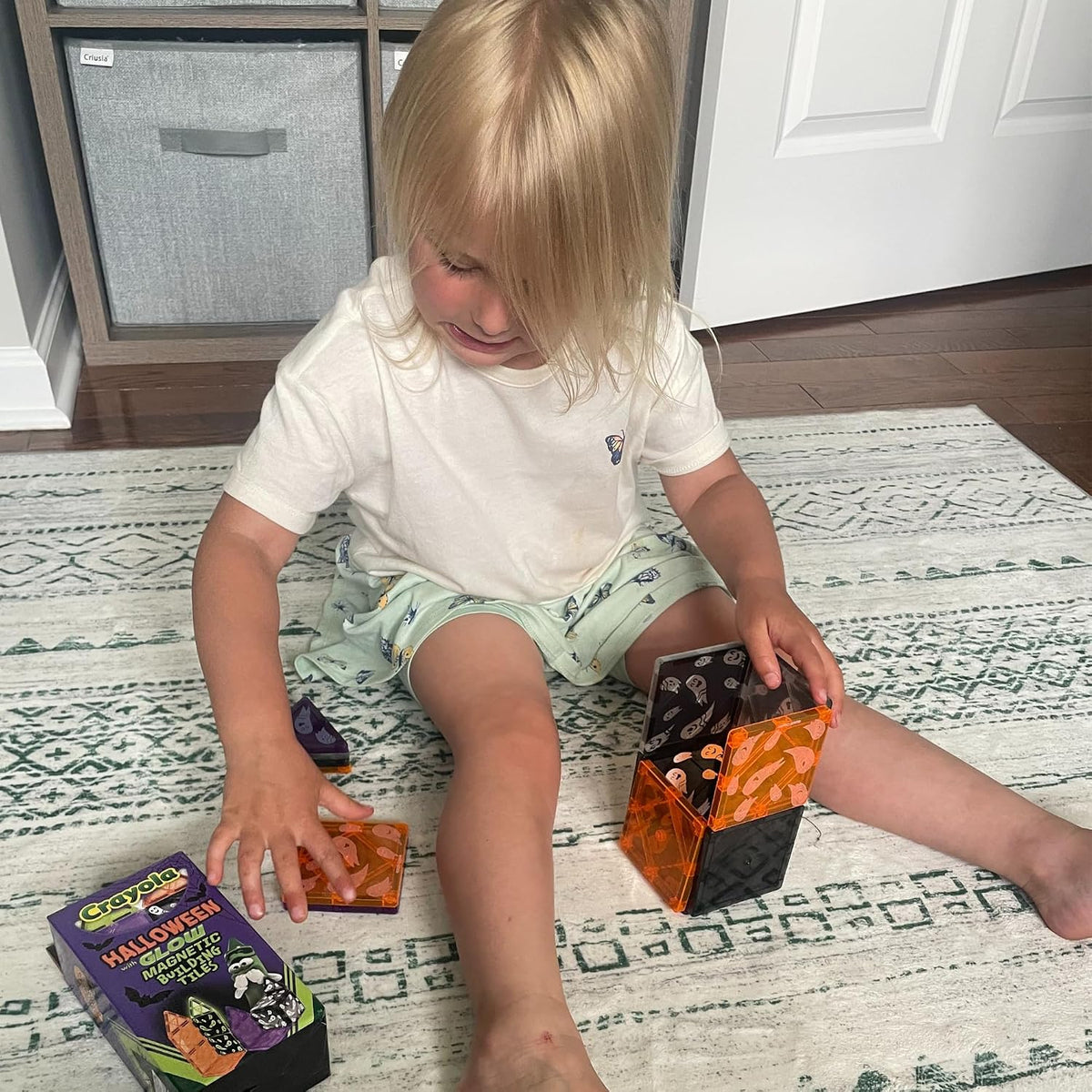 vibrant multicolor plastic tiles designed for ages 3+ with no small-part hazard