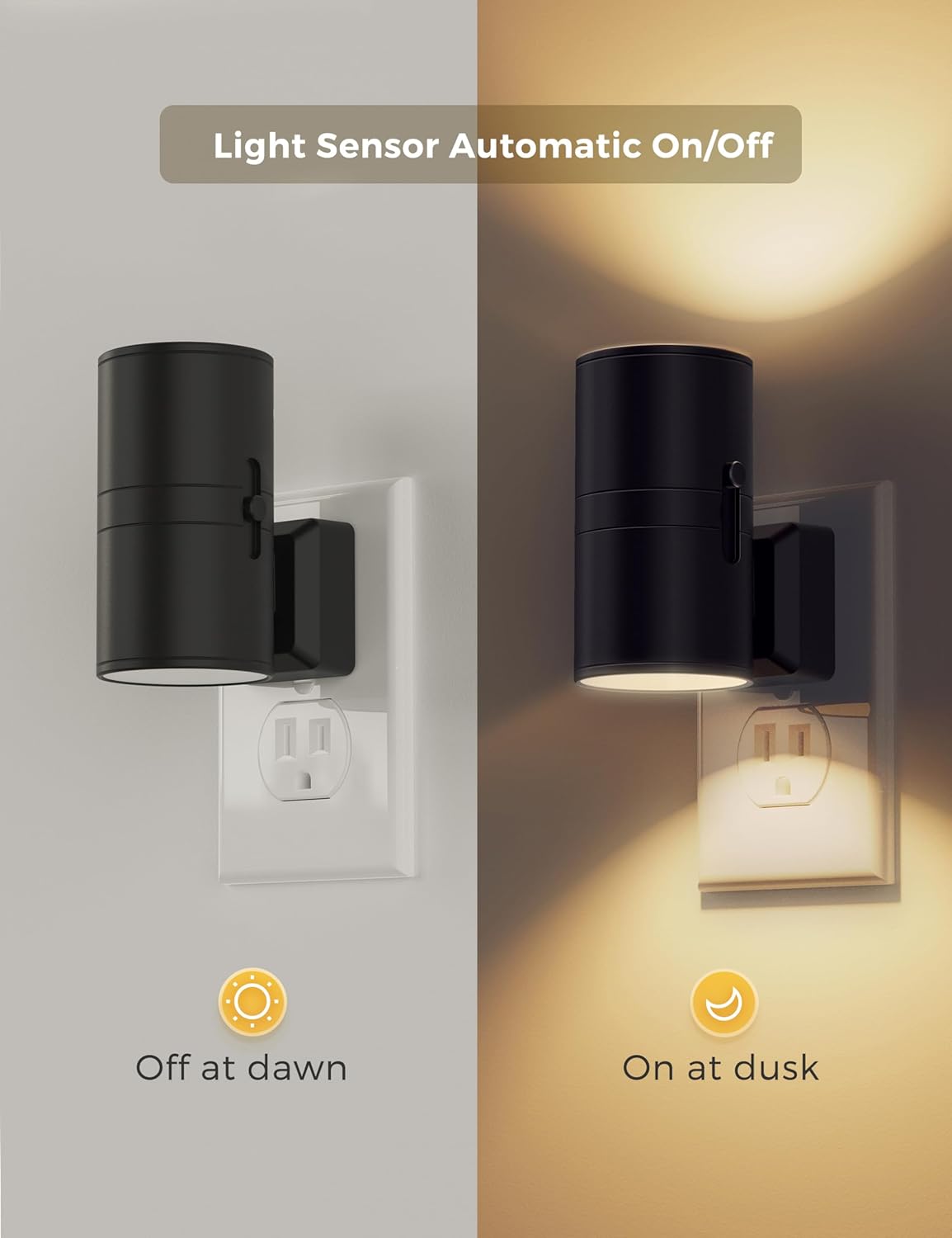 vintage-style black cylindrical minimalist frame with wall-mount plug-in design