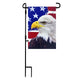 Large Stars and Eagle Garden Flag with Stand