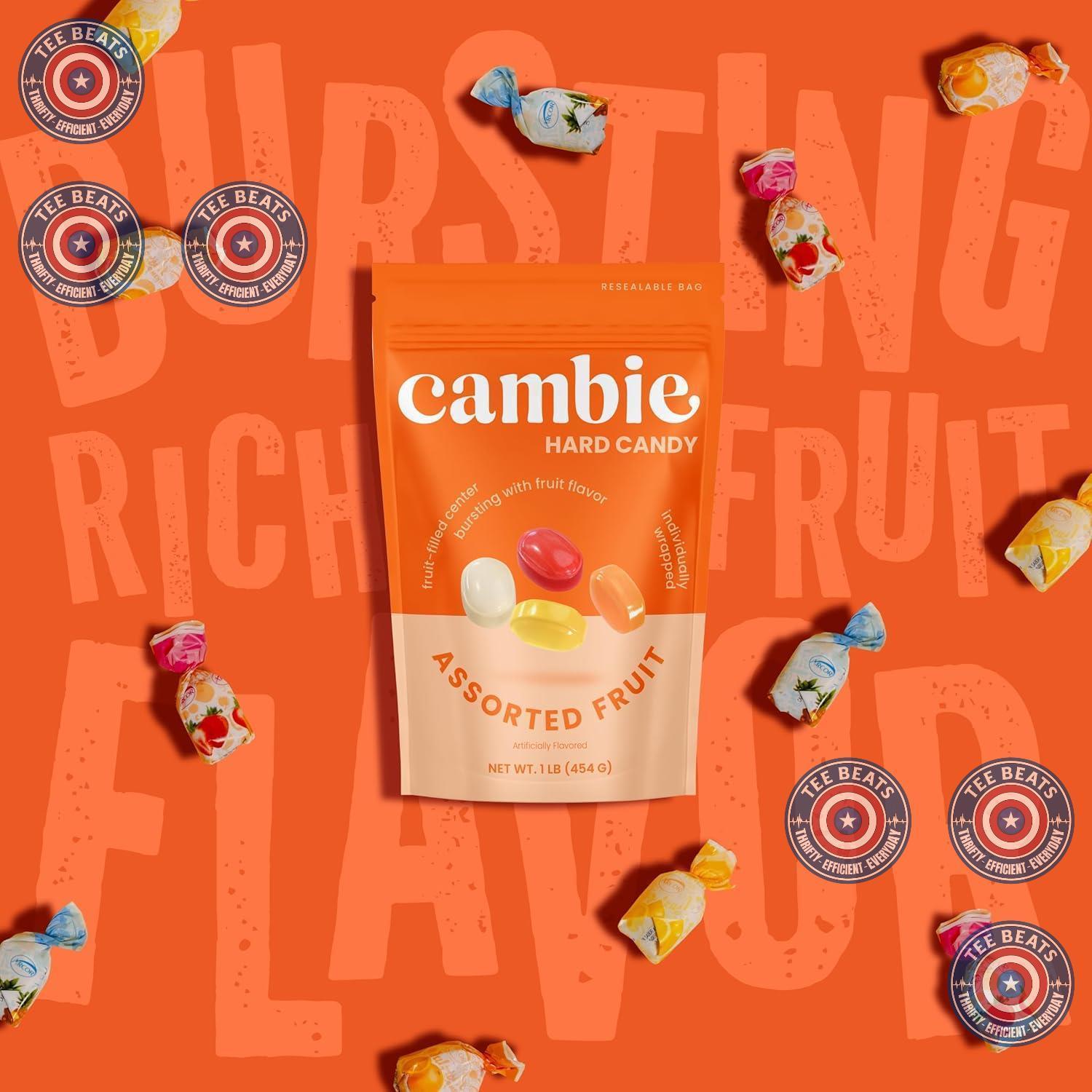 vivid red individual wrappers with nostalgic branding (arcor / cambie)