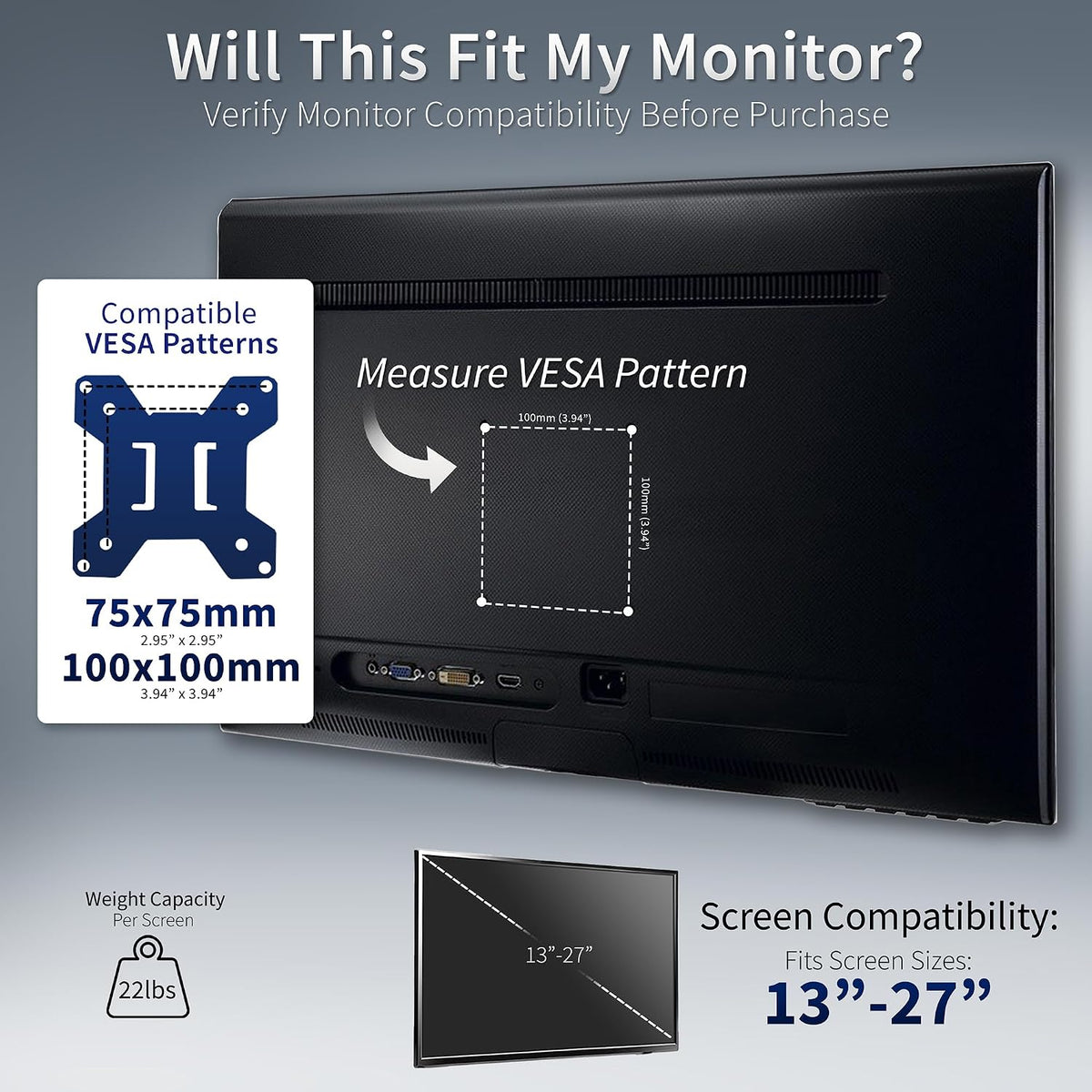 VIVO STAND-V002F Heavy-Duty Free-Standing Dual Monitor Mount for Work-From-Home Professionals, Tool-Free Desk Stand for Two Screens