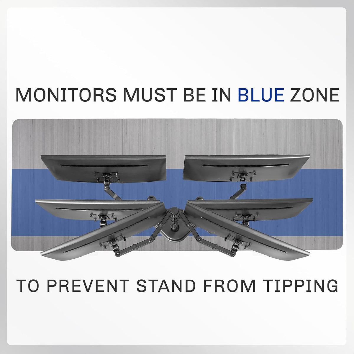 VIVO STAND-V002F Heavy-Duty Free-Standing Dual Monitor Mount for Work-From-Home Professionals, Tool-Free Desk Stand for Two Screens