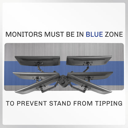 VIVO STAND-V002F Heavy-Duty Free-Standing Dual Monitor Mount for Work-From-Home Professionals, Tool-Free Desk Stand for Two Screens