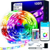 Lumiglow LED Strip Lights 300ft – RGB Color Changing Ambient Bedroom Decor with Music Sync and App Control