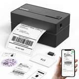 KNAON Pink Thermal Label Printer – 4x6 Bluetooth Shipping Label Maker with Stylish Design for Boutique Home Studios and Pop-Up Shop Booths
