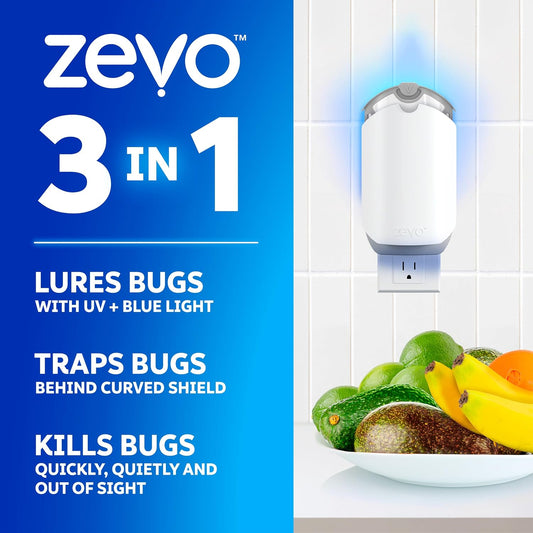 wall-facing adhesive cartridge that conceals trapped bugs from view