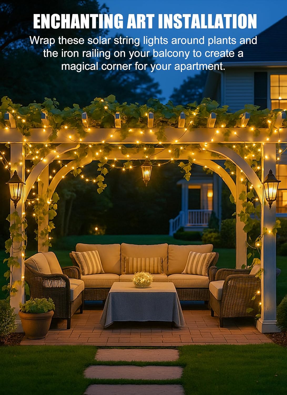 warm white 2700k led output across 100 leds per 33ft strand (200 total in 2-pack)