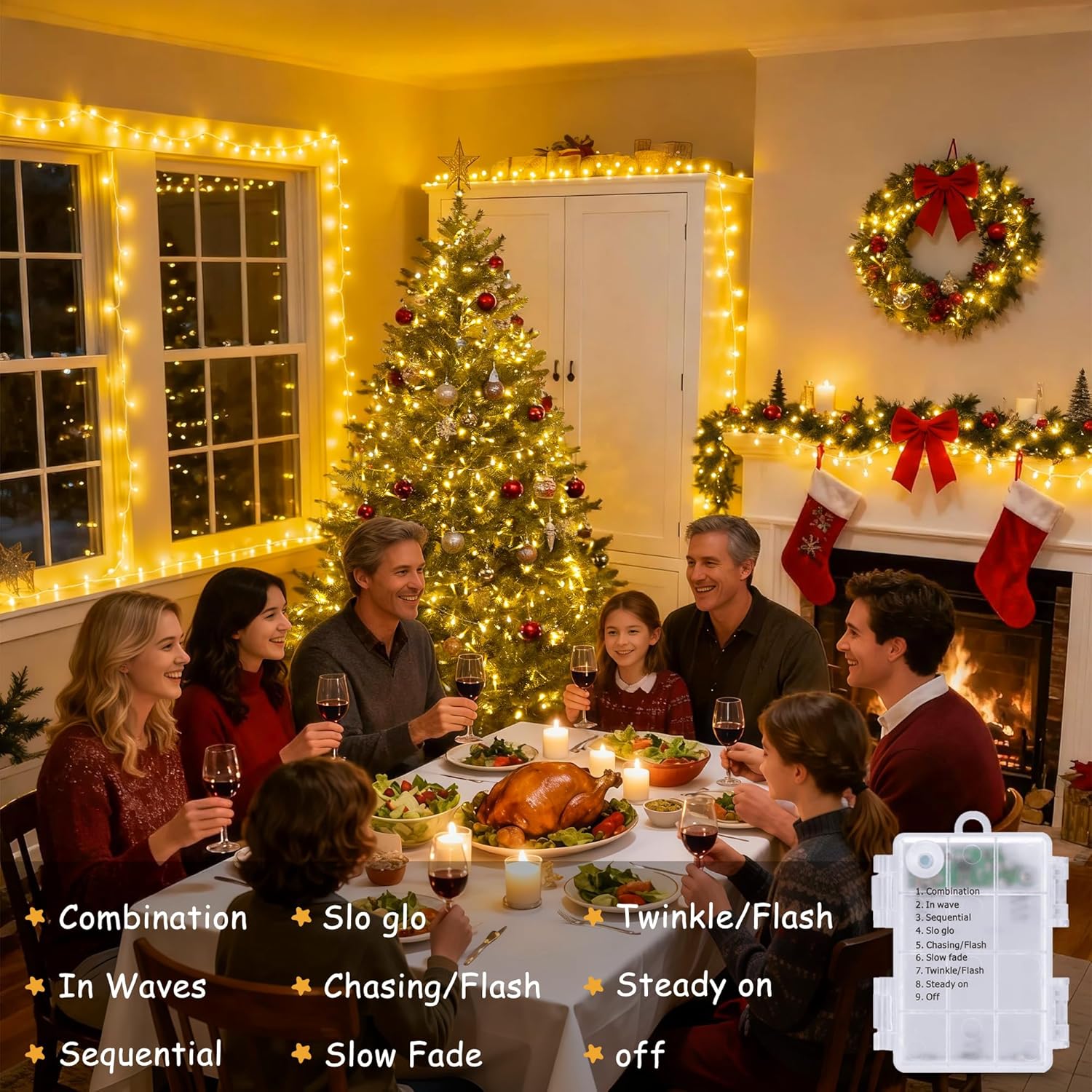 warm white 3000k color temperature on a clear, nearly invisible wire