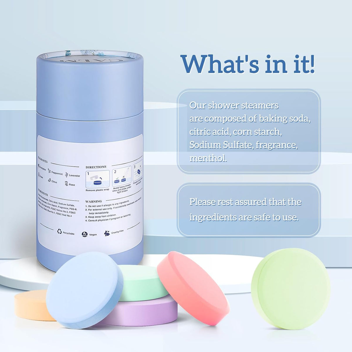 water-activated dissolvable tablet form designed to release fragrance in shower steam