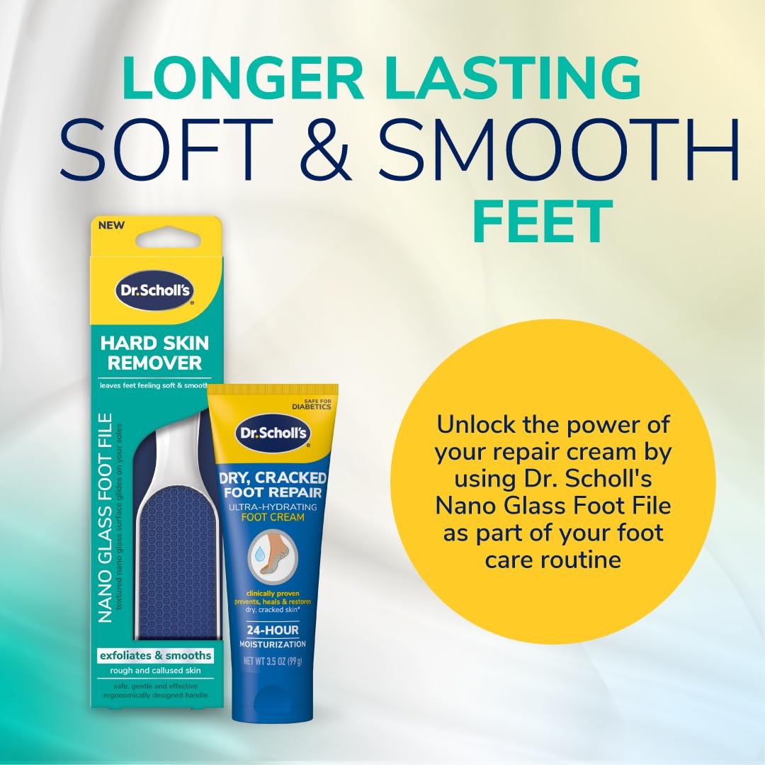 Dr. Scholl's Foot File – Stocking Stuffer Self-Care Gift for Her, Travel-Friendly Foot Smoother