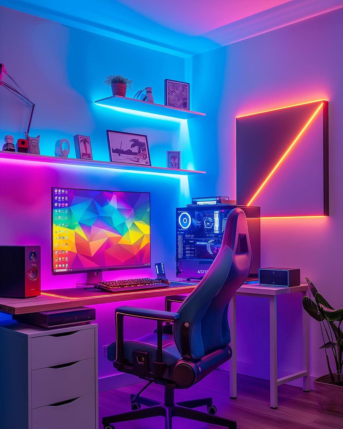 waterproof, dimmable, color-changing rgb tape compatible with multiple holiday/room themes