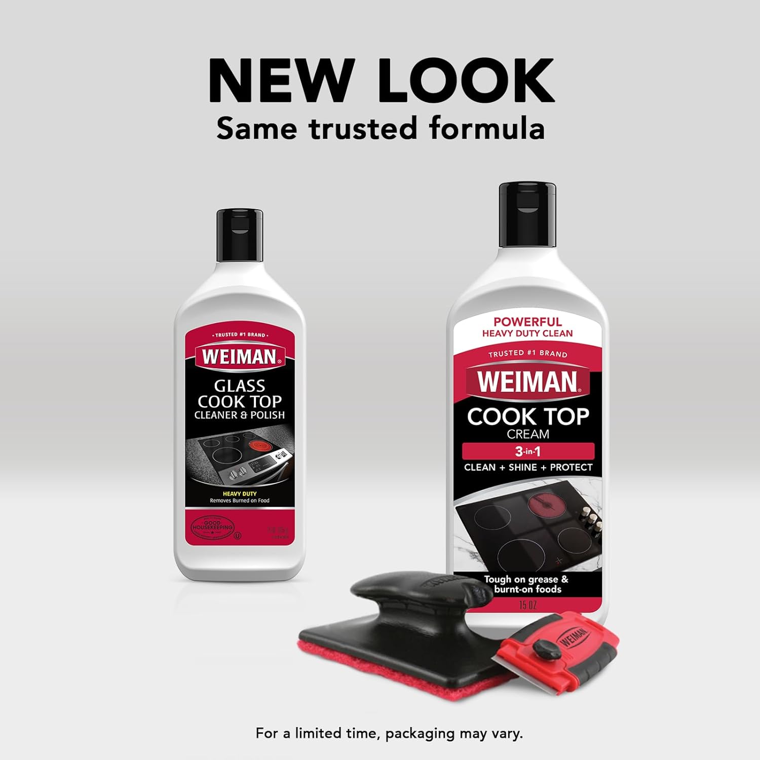 Weiman Glass & Ceramic Cleaner – Intentional Living Kitchen Tool for Smooth-Top Ranges, Neutral White Design