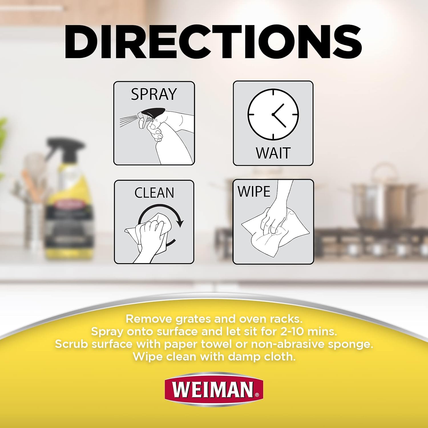 Weiman Heavy Duty Stove and Oven Cleaner and Degreaser for Rental Kitchens and Shared Living Spaces, 2-in-1 Formula 24 Oz 2-Pack