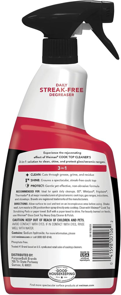 Weiman Induction Cooktop Spray Cleaner Citrus – Uncomplicated Streak-Free Finish for Neutral-Toned Modern Apartments