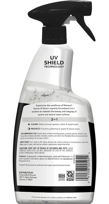 Weiman Quartz Countertop Cleaner and Polish — Elegant Housewarming Present for Friends with Granite or Quartz Counters
