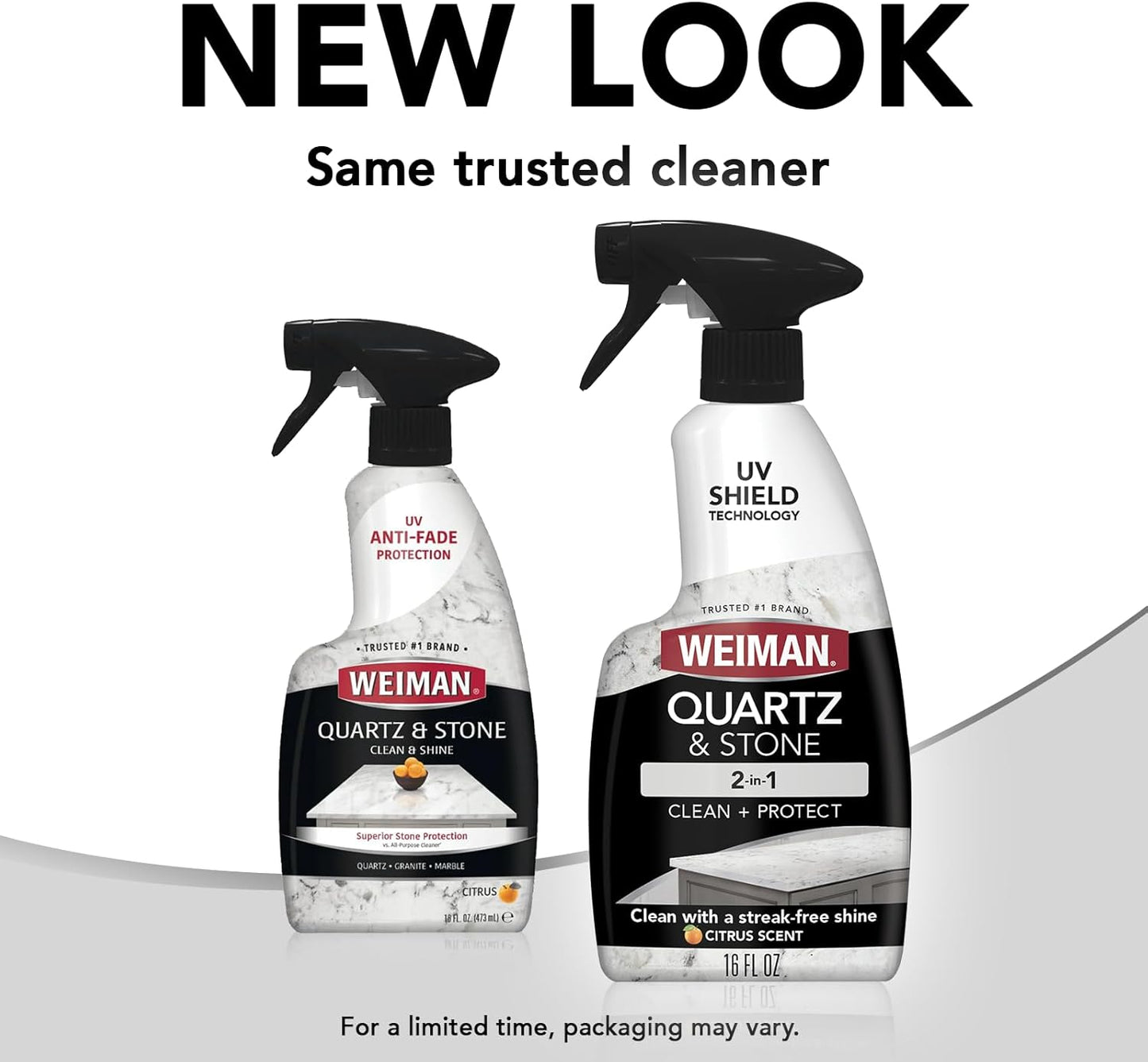 Weiman Quartz Countertop Cleaner and Polish Holiday Gift for Home Cooks, Citrus Scented Stone Care Set in Twin Bottles