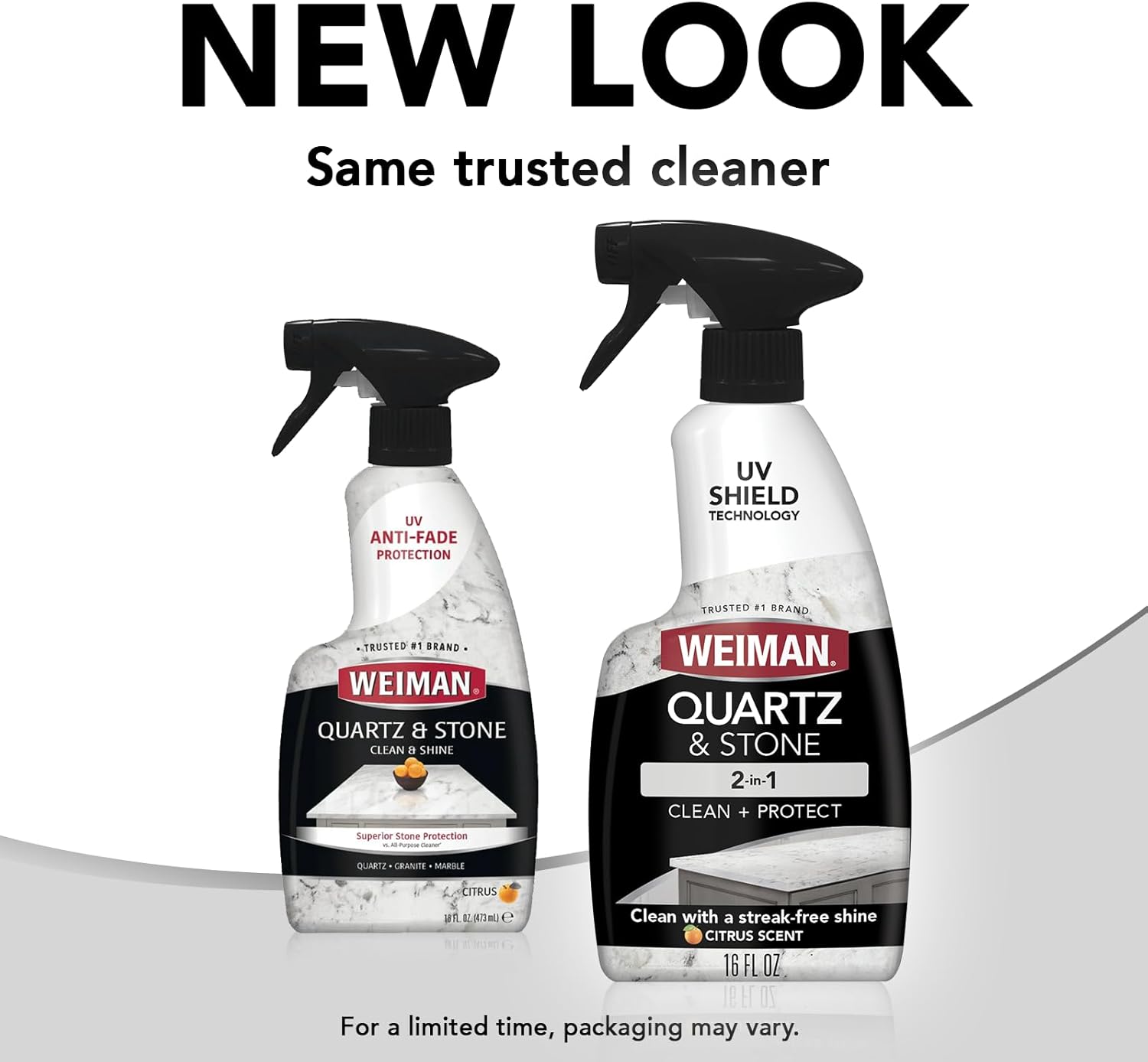 Weiman Quartz Countertop Cleaner and Polish Holiday Gift for Home Cooks, Citrus Scented Stone Care Set in Twin Bottles