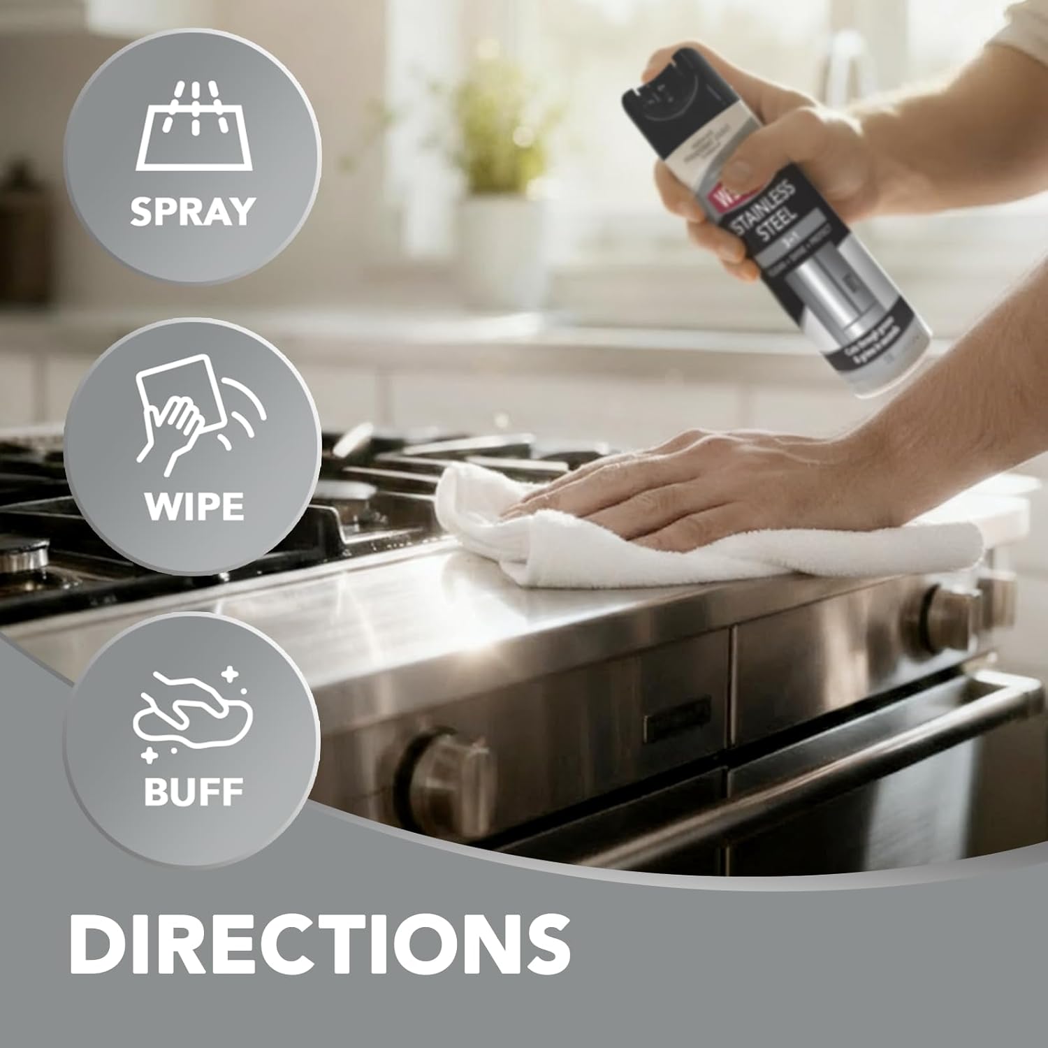 Weiman Stainless Steel Cleaner & Polish – Weather-Resistant Grill & Patio Polish