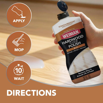 Weiman Wood Floor Care Bundle with Microfiber Towel - Useful Holiday Gift for Home Sellers and Real Estate Stagers