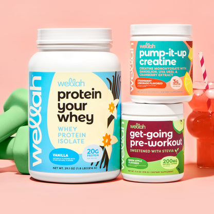 Wellah Pump-It-Up Creatine — Portable Shake Companion for Patio Workouts and Open-Air Lifting Sessions