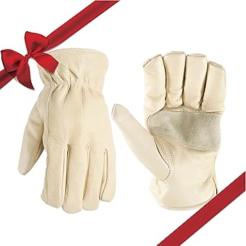 Wells Lamont Cowhide Leather Work Gloves for Outdoor Fencing, Hauling, and Ranch Chores, Reinforced Palm