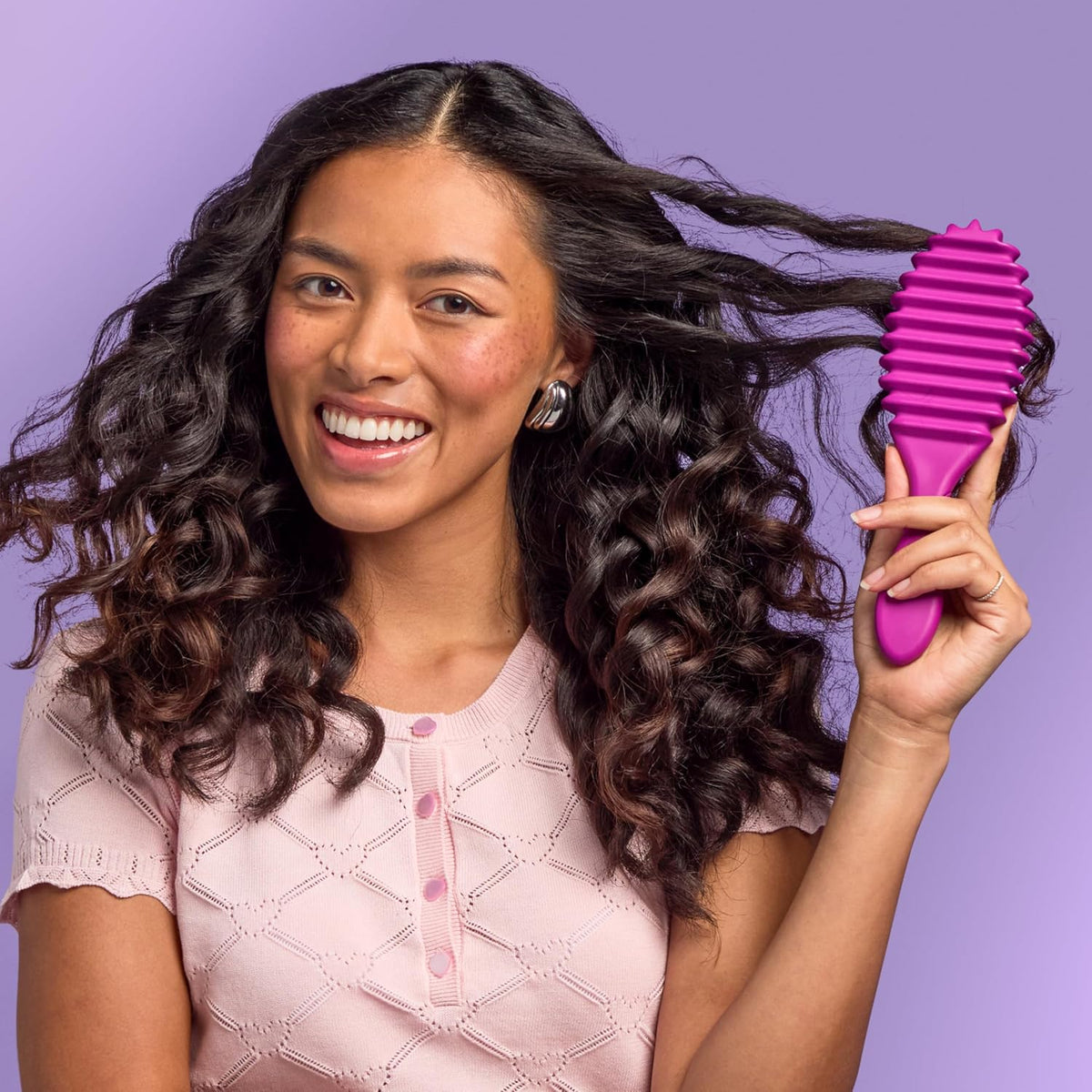 Wet Brush Curl Shaper Detangler – Child Safe Morning Routine Brush for Curly Hair Boys and Girls