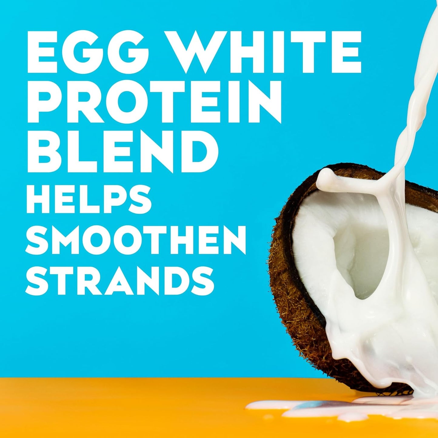 whipped egg white protein blend for smoother, healthier-looking strands