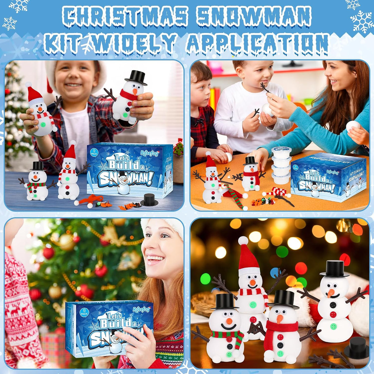 white clay and coordinated snowman accessories create a recognizable christmas and winter theme