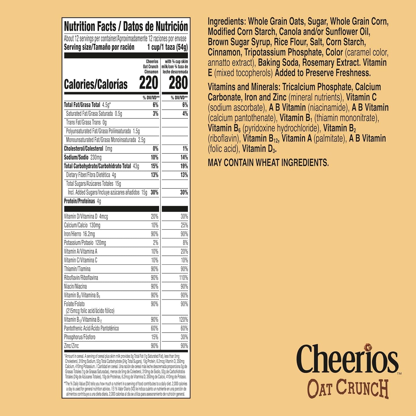 whole grain oats listed as the first ingredient