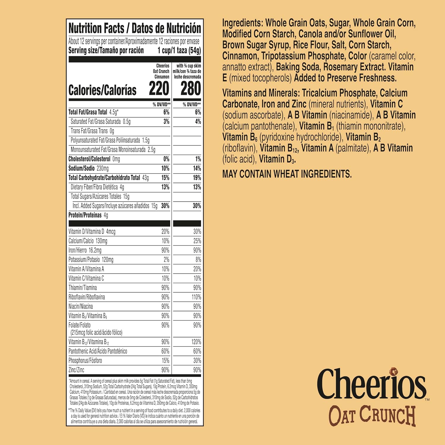 whole grain oats listed as the first ingredient