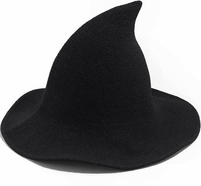 wide brim folded pointy witch hat silhouette