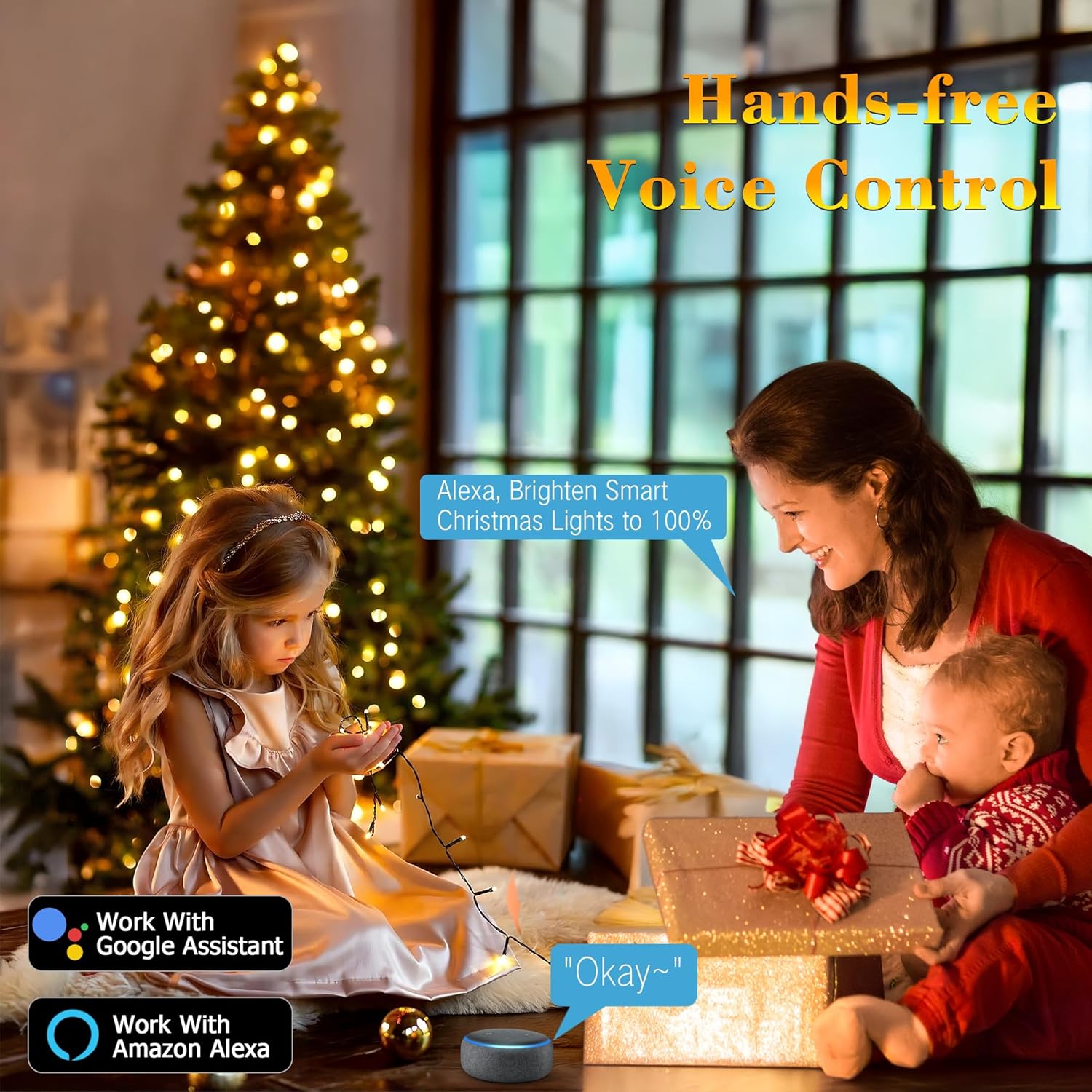 wifi app control (2.4 ghz) with alexa and google assistant voice compatibility