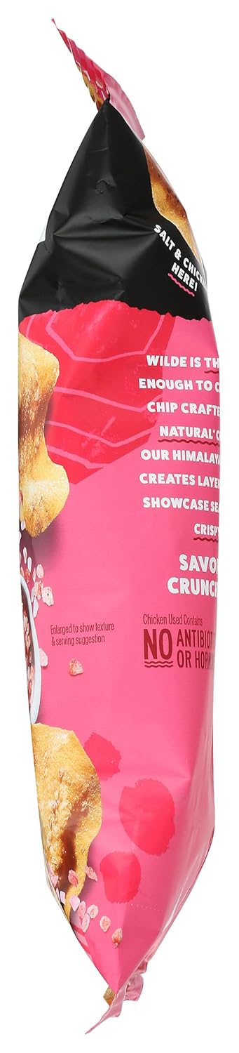 WILDE BRANDS Himalayan Pink Salt Chicken Chips – Antibiotic-Free Protein Chip for Whole30 and Wellness Lifestyle, 2.25 oz Pouch