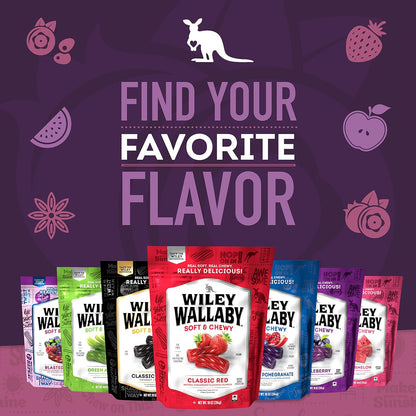 Wiley Wallaby Licorice 10 Ounce Classic Gourmet Soft & Chewy Australian Blasted Berry Candy Twists – Better-for-You Berry Chews for School Lunchboxes and Playdates