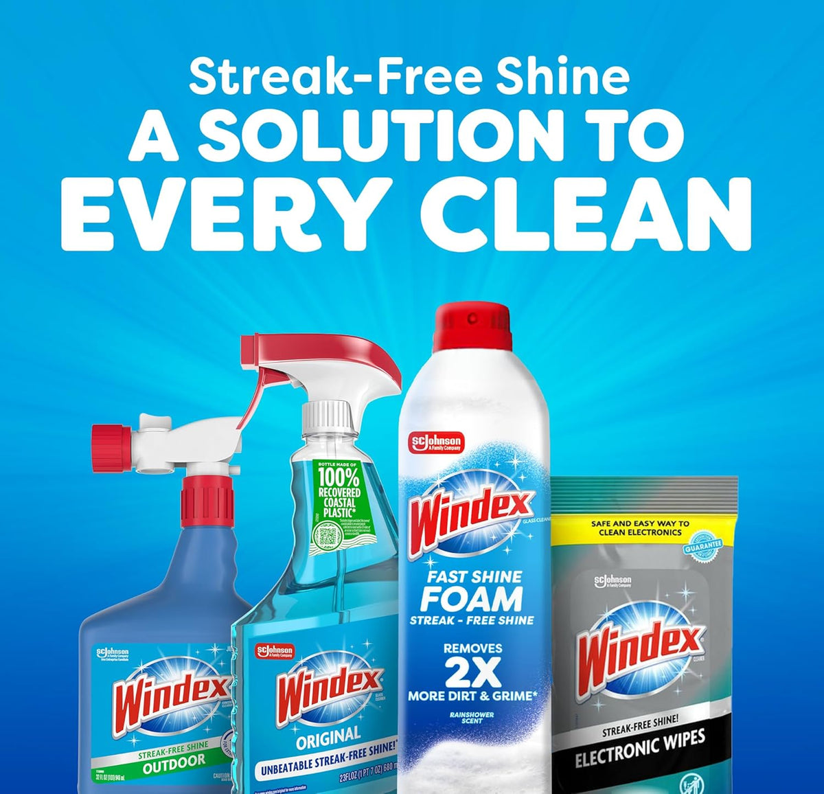 Windex Fast Shine Foam Glass Cleaner – Shared Kids Bathroom Mirror Care with No-Drip Foaming Formula