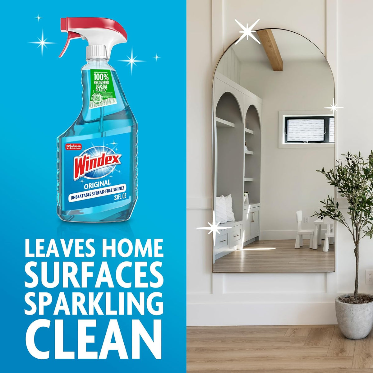 Windex Gentle Window Spray – Nightly Reset for Bathroom Vanity Glass and Mindful Home Refresh