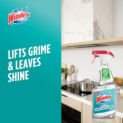 Windex Vinegar Glass Cleaner for Child-Safe Households, Gentle Vinegar Streak-Free Formula
