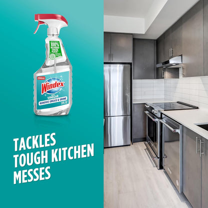 Windex Vinegar Glass Cleaner for Child-Safe Households, Gentle Vinegar Streak-Free Formula