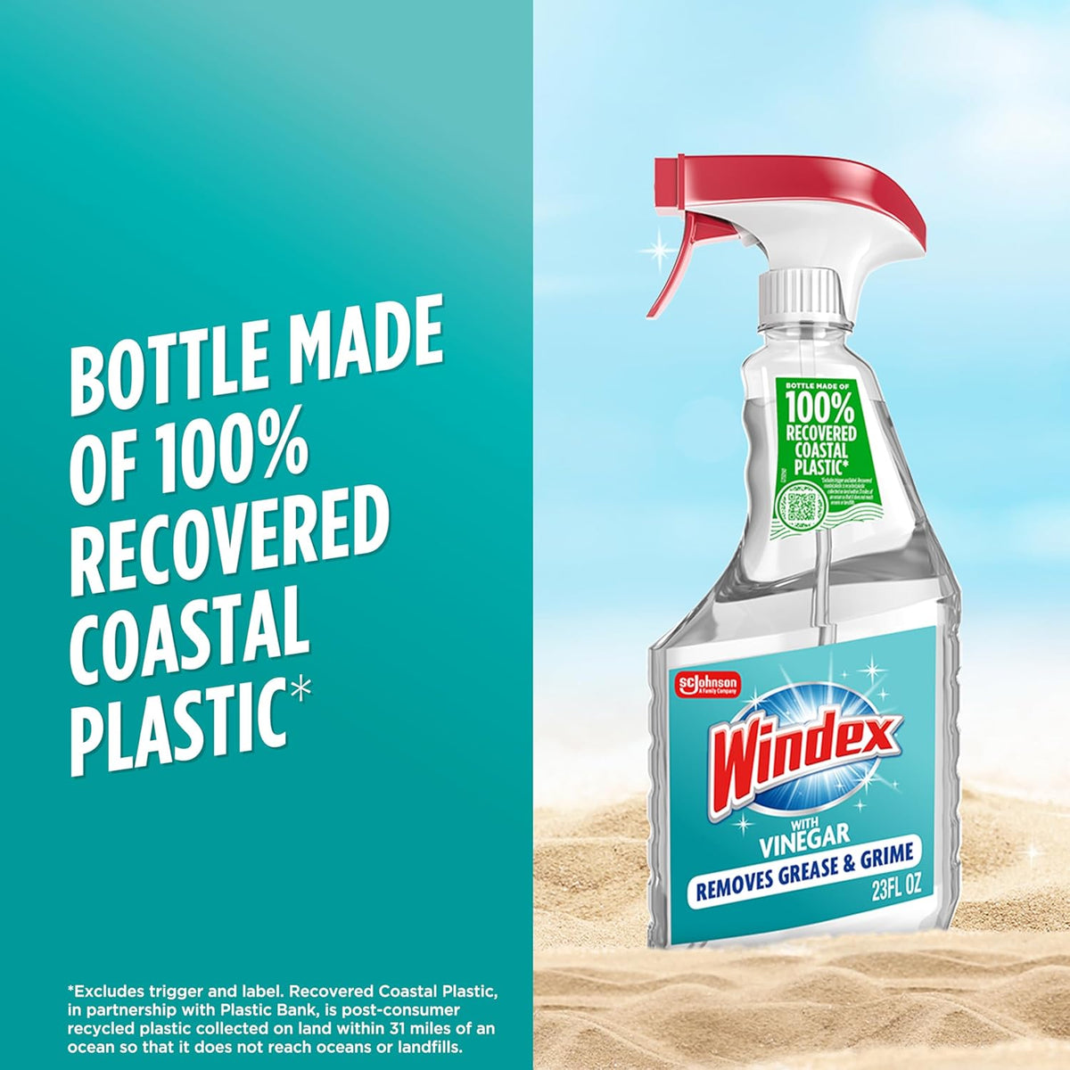 Windex Vinegar Glass Cleaner for Child-Safe Households, Gentle Vinegar Streak-Free Formula