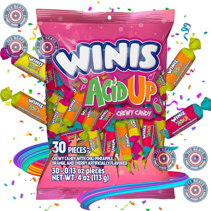 Winis Individually Wrapped Sour Taffy Candy – Safe Snacks for Children with Peanut and Tree Nut Allergies