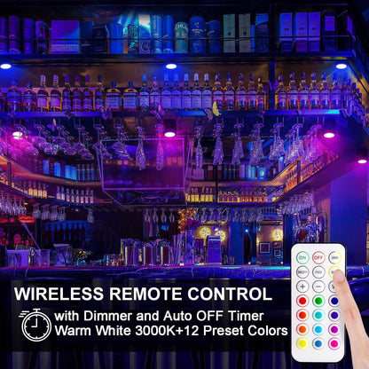 wireless ir remote with 20-foot range and tap-lens manual control