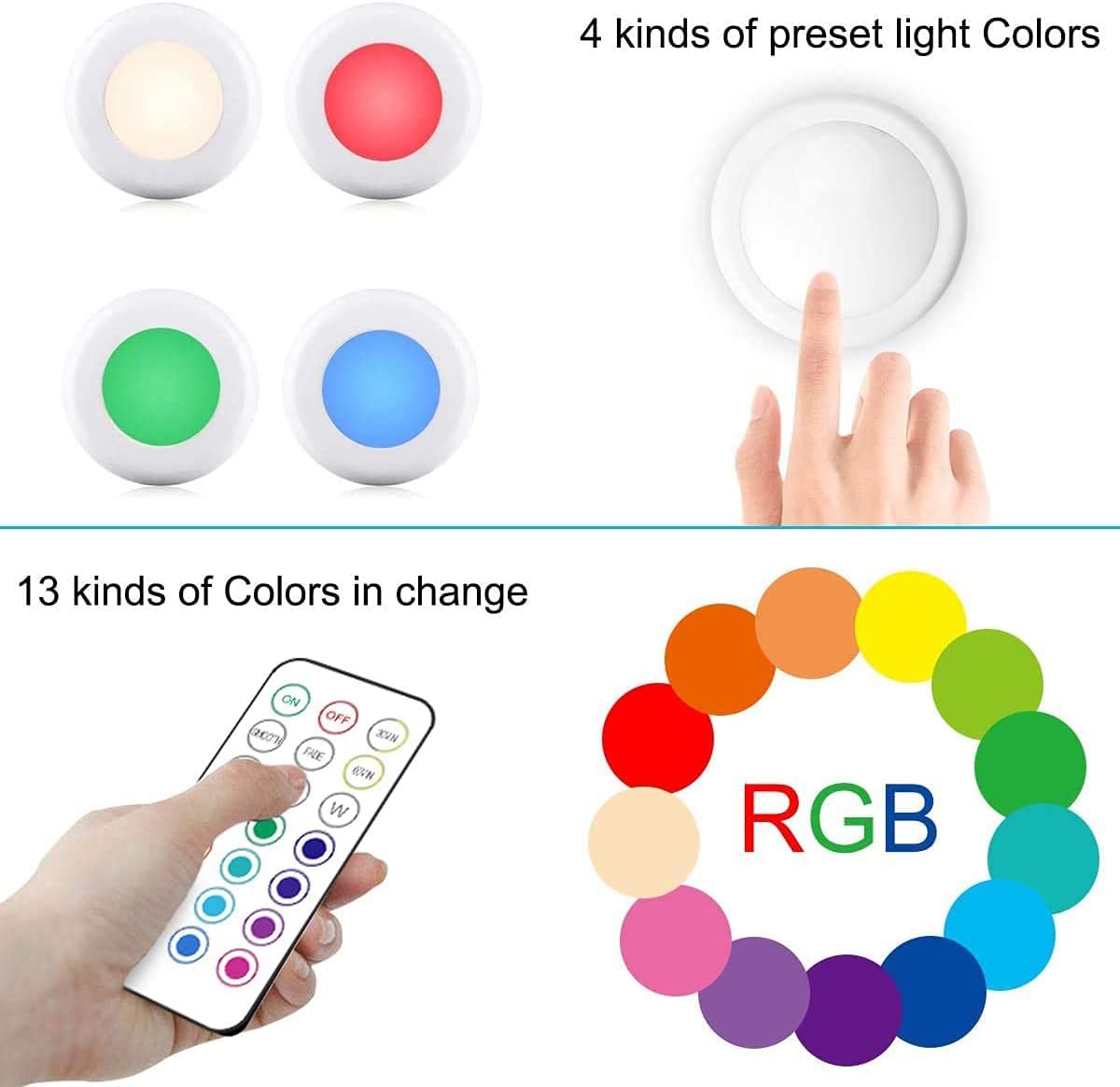 wireless rf remote control paired with capacitive touch on/off on the fixture