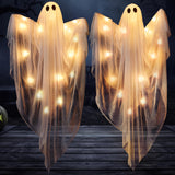 JOYIN Hanging Lighted Ghosts – Thoughtful Halloween Gift for Hosts and Home Decor Lovers, 47-Inch Animated 2 Pack with Timer