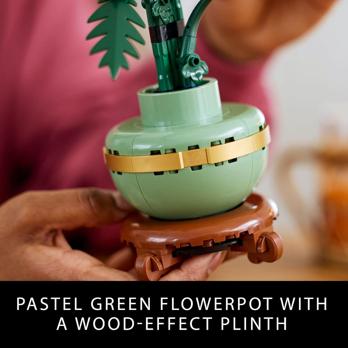 wood-effect plinth base for an elevated, finished display