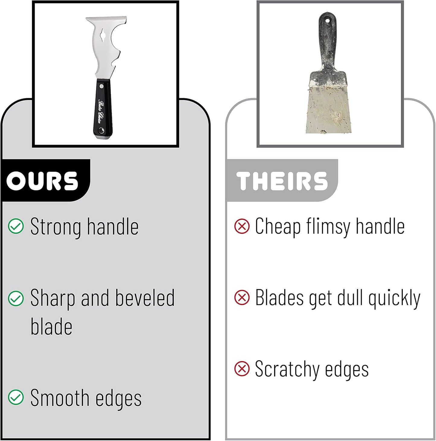 wood handle with ergonomic soft-grip design for extended use