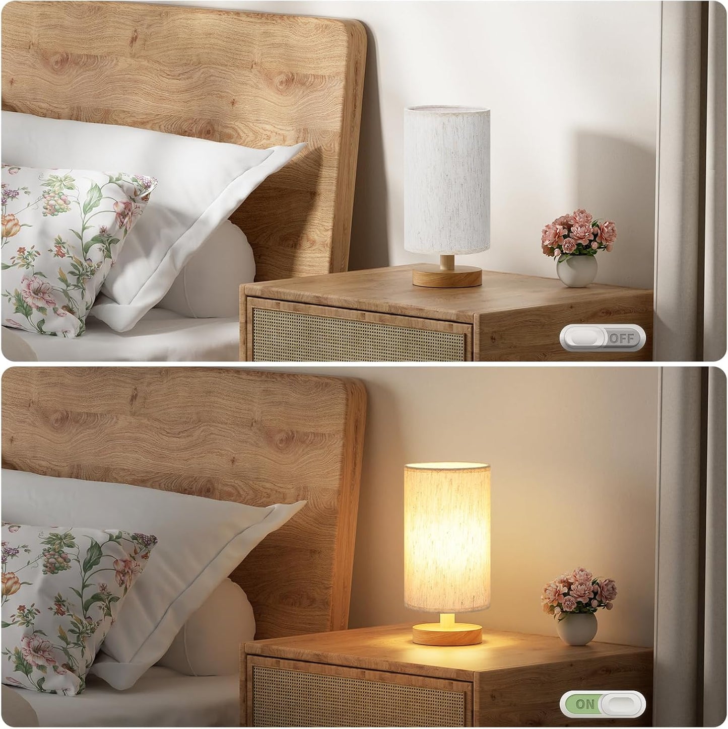 wood or walnut painted base with minimalist profile