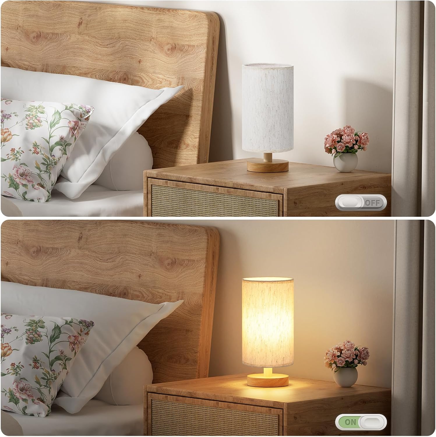 wood or walnut painted base with minimalist profile